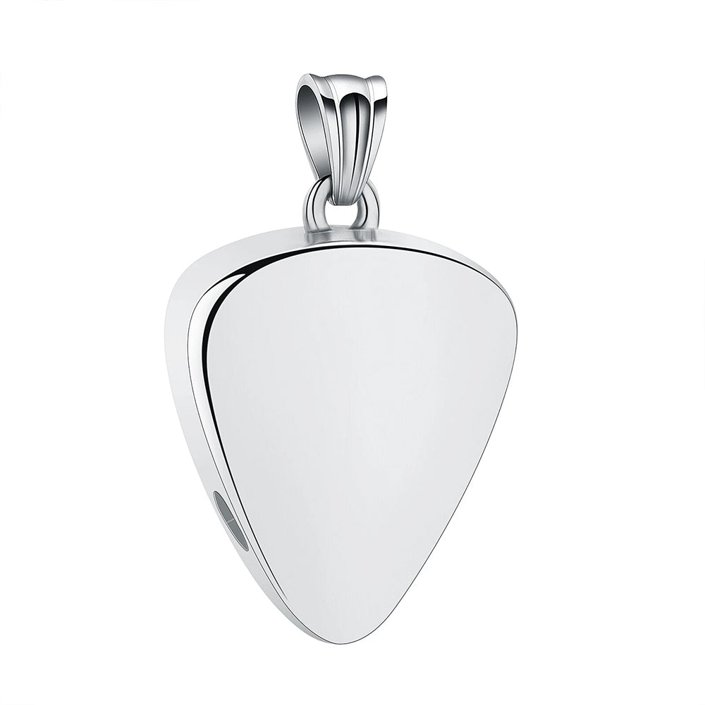 3-Piece Guitar Pick Ash Urn Necklace Set | Memorial Pendant with Abalone Shell & Musical Design