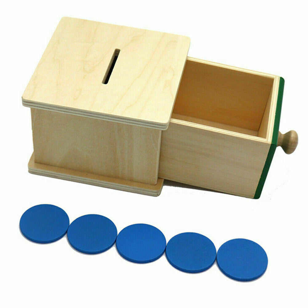 Wooden Educational Object Permanence Coin Box Ball Toy Early Learning