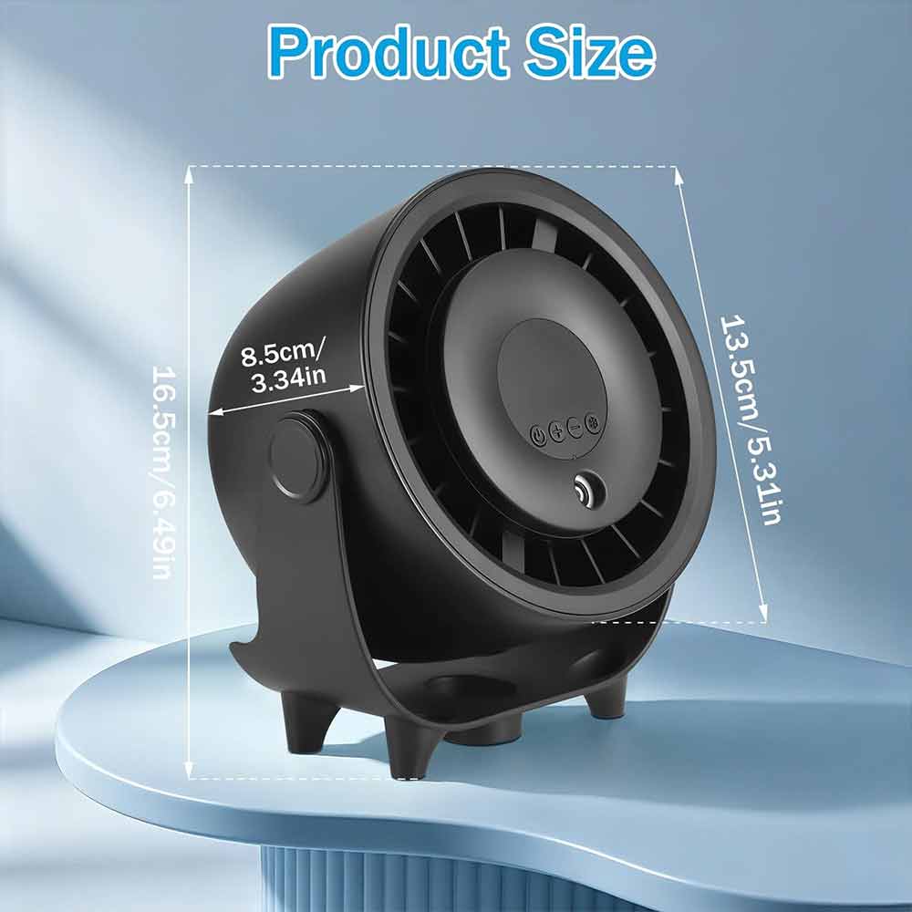 Rechargeable Misting Fan – USB Desktop Cooling Fan with Black Finish