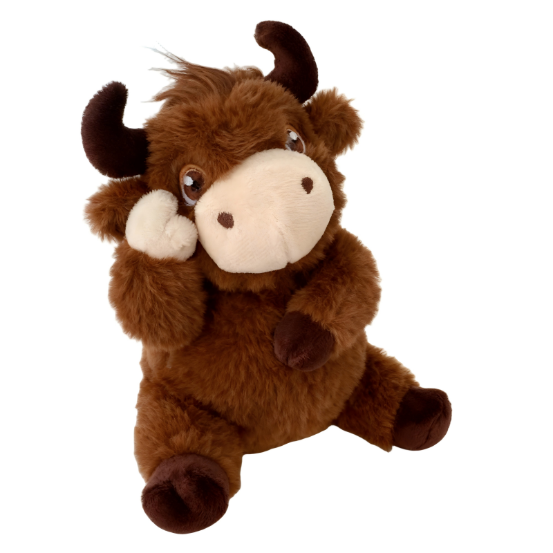 Fluffy Farm Animal Stuffed Dolls- Black & White Cow, Pink Pig,Brown Cow Plush Toys