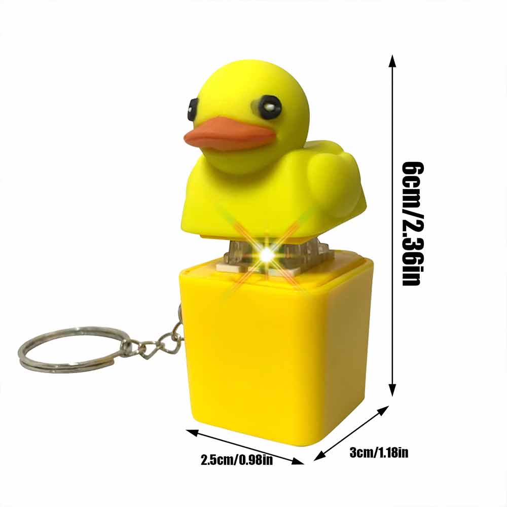 Duckys Quacking Fidgety Toys Ducky Hat Keychains Stress Relievers Squeaking