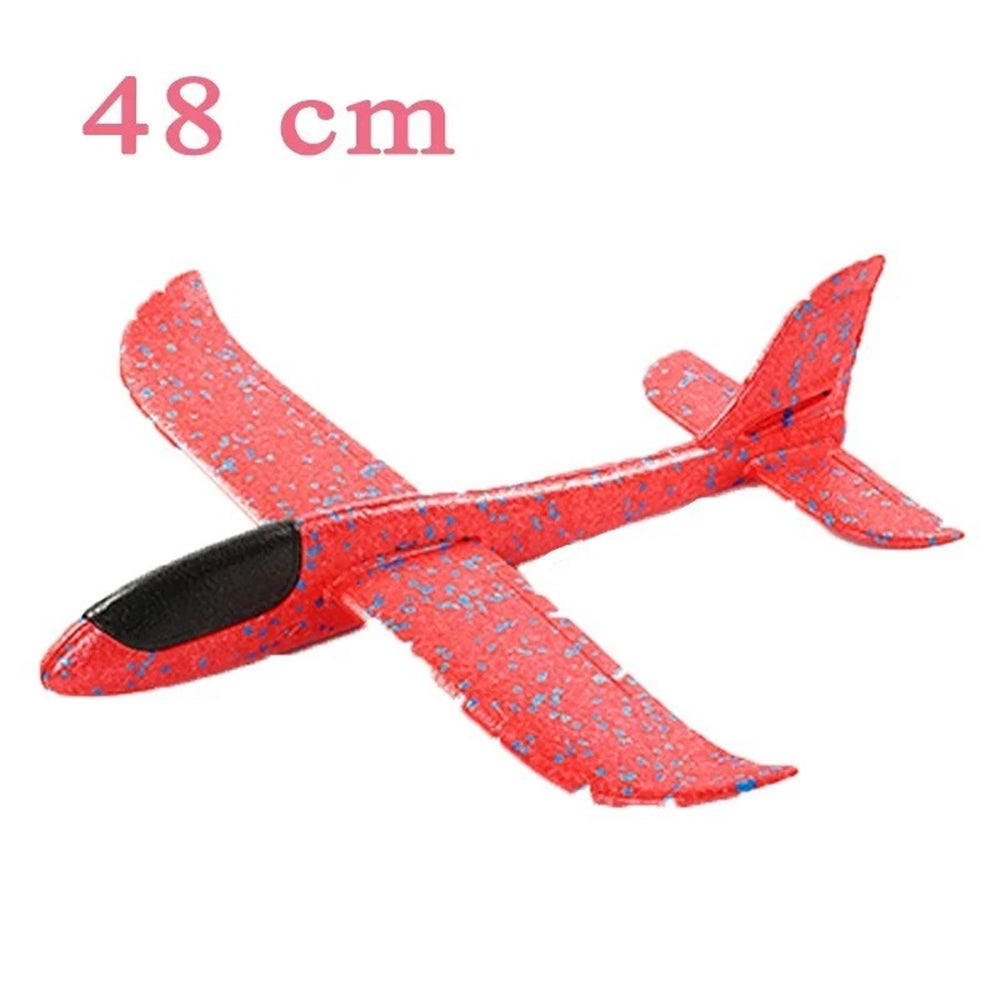 48cm Foam Glider Stunt Plane – Hand Thrown Outdoor Toy with Head Light