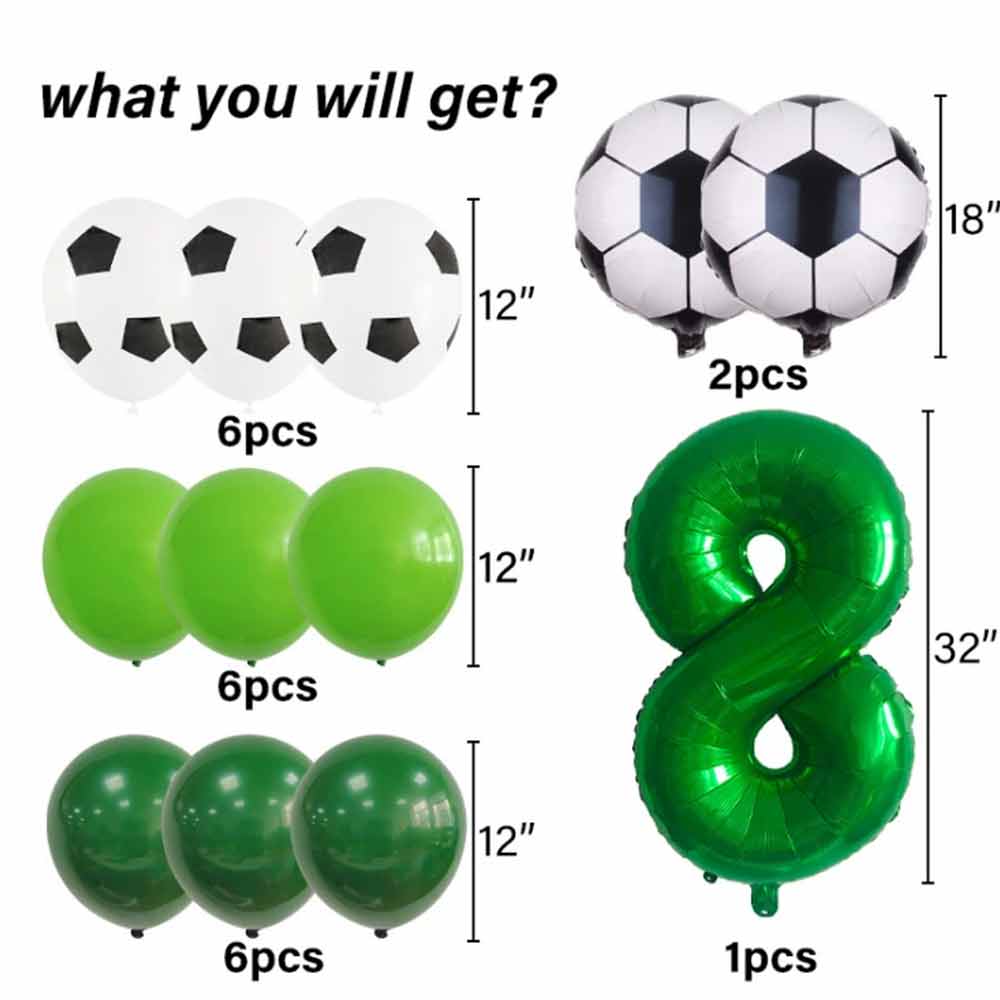 Football Balloon Set – 21 Pieces, Footballer Birthday Party Sports Decoration
