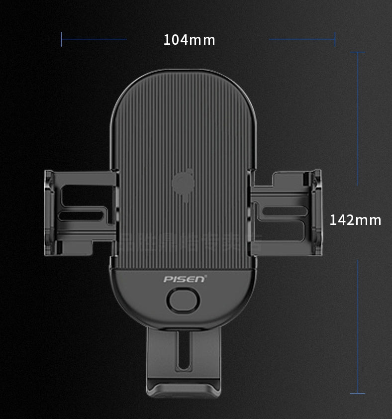PISEN Gravity-Activated Car vent Mount Vent Phone Holder Electric Bracket Wireless Charger Qi car Holder(15W)Black