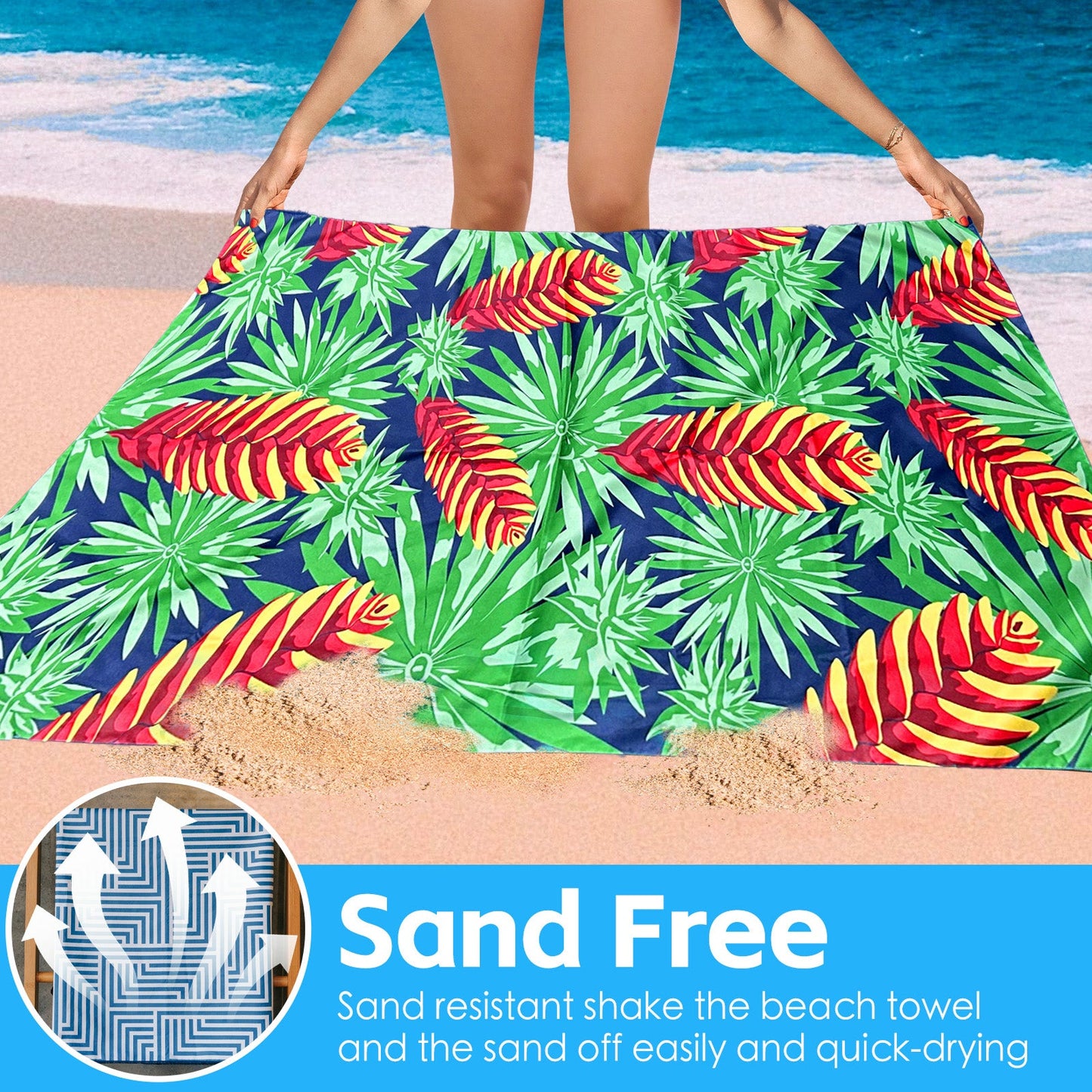 Lazy Dayz Quick Drying Sand Free Beach Towel - Mossman