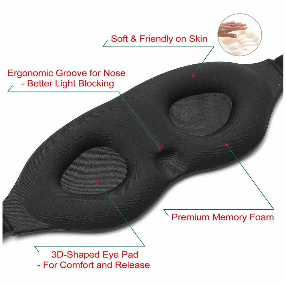Travel Sleep Eye Mask soft 3D Memory Foam Padded Shade Cover Sleeping Blindfold