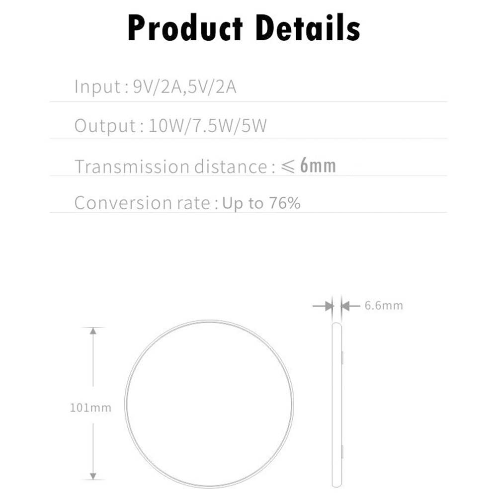 10W Wireless Charger Charging Pad For iPhone 13 12 11 Pro Max Samsung S21 S20