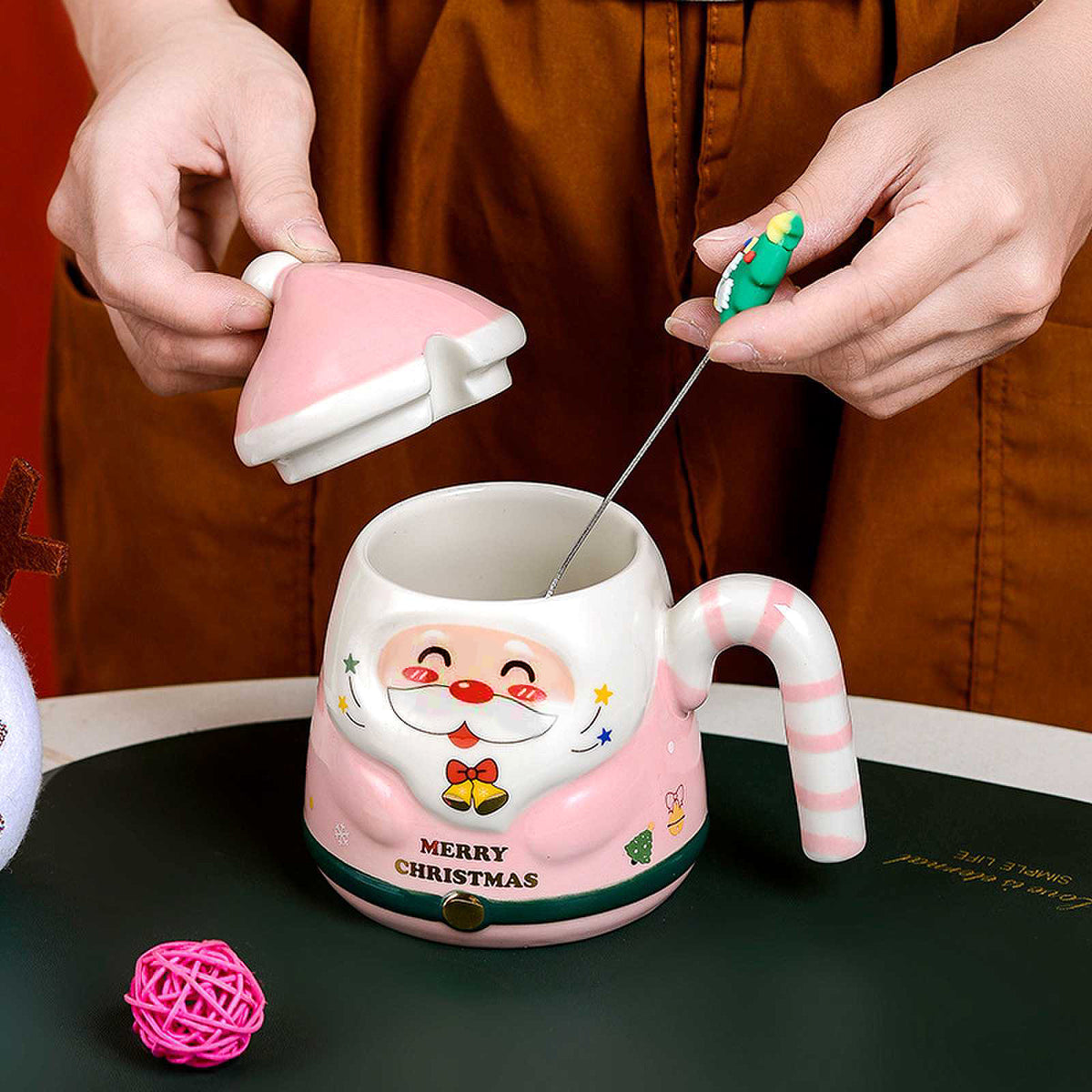 Christmas Coffee Mug – 400ml Ceramic Santa Cup with Gift Box for Xmas