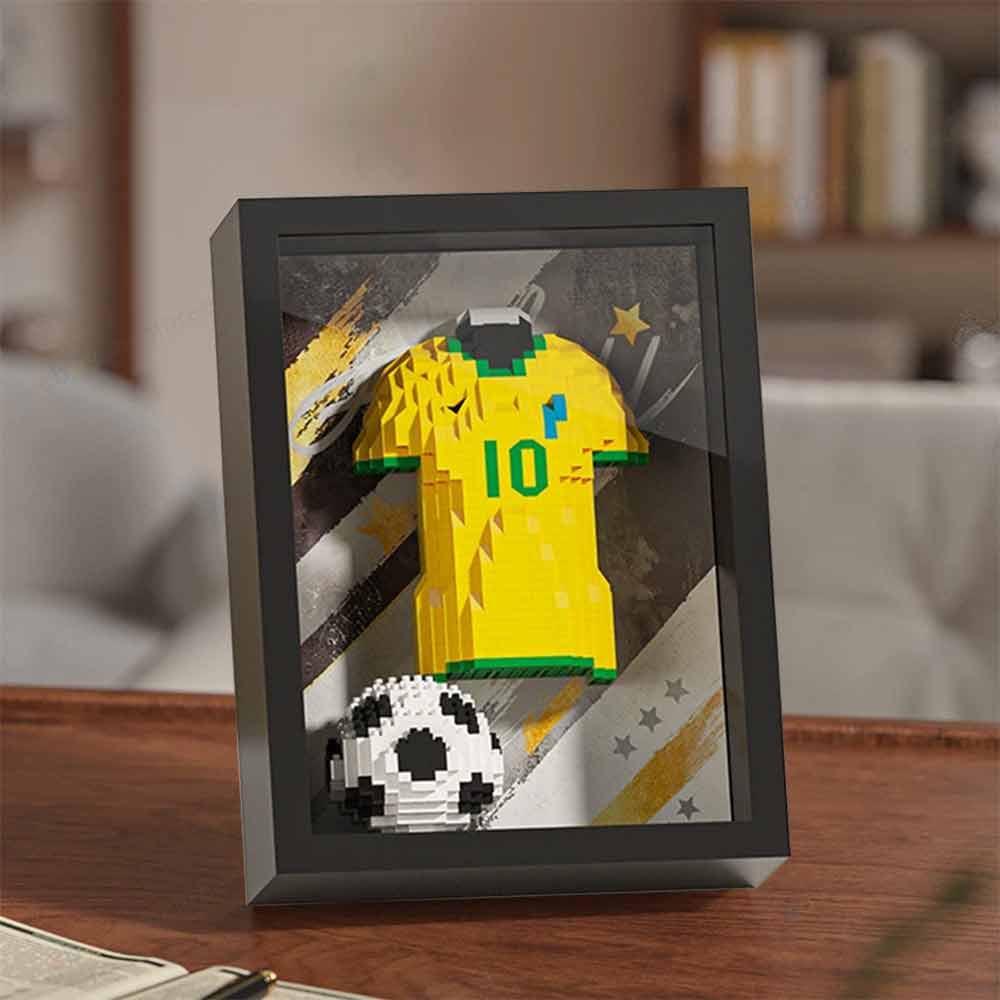 3D Football Shirt Brick Display – Art Frame, Wall Desk Gift for Football Fans