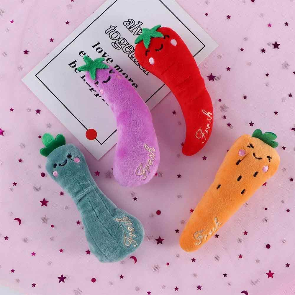 5-Piece Teeth Grinding Catnip Toys – Funny Interactive Plush Cat Chewing Vocal Toy Set