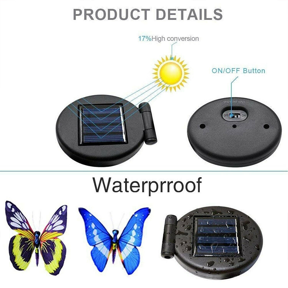 3PCS Solar Powered LED Light Butterfly Outdoor Garden Lawn Stake Lamp Waterproof