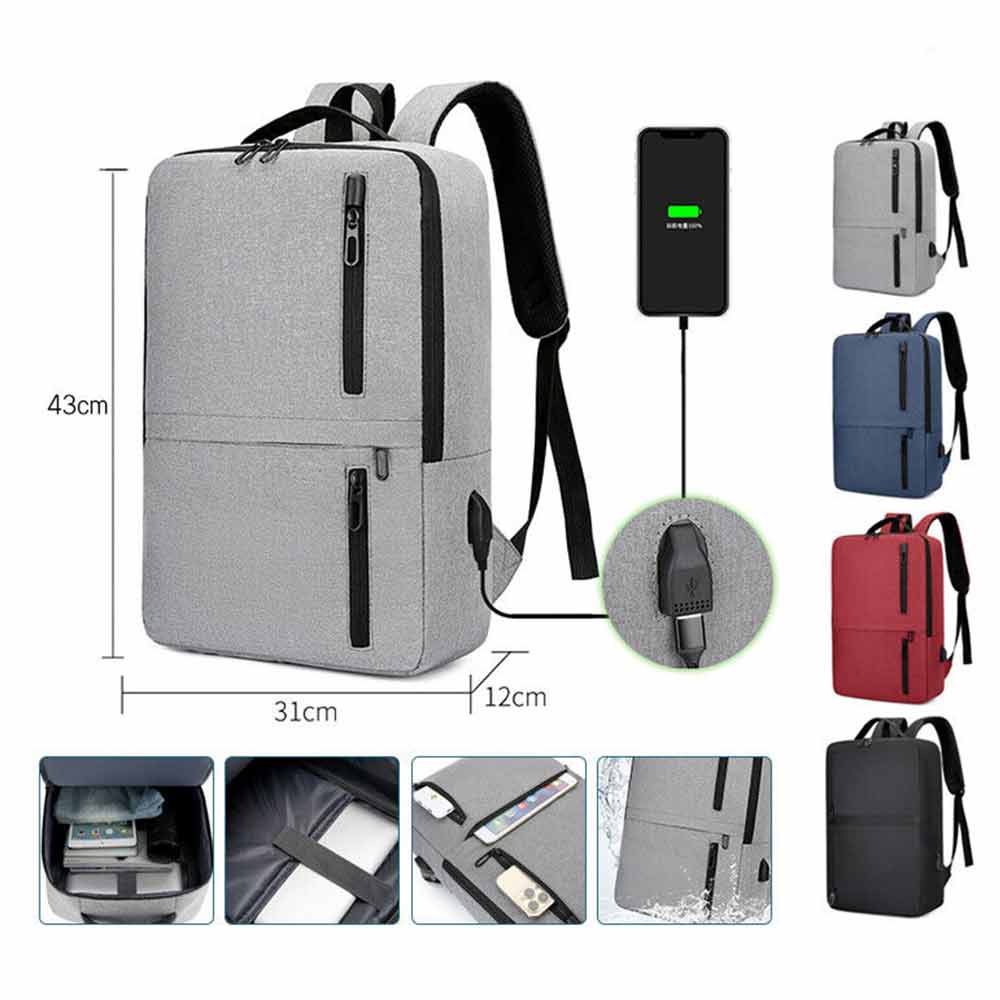 Business Bag Schoolbag Backpack Shoulder Bag Male Large Capacity Bag Charging USB