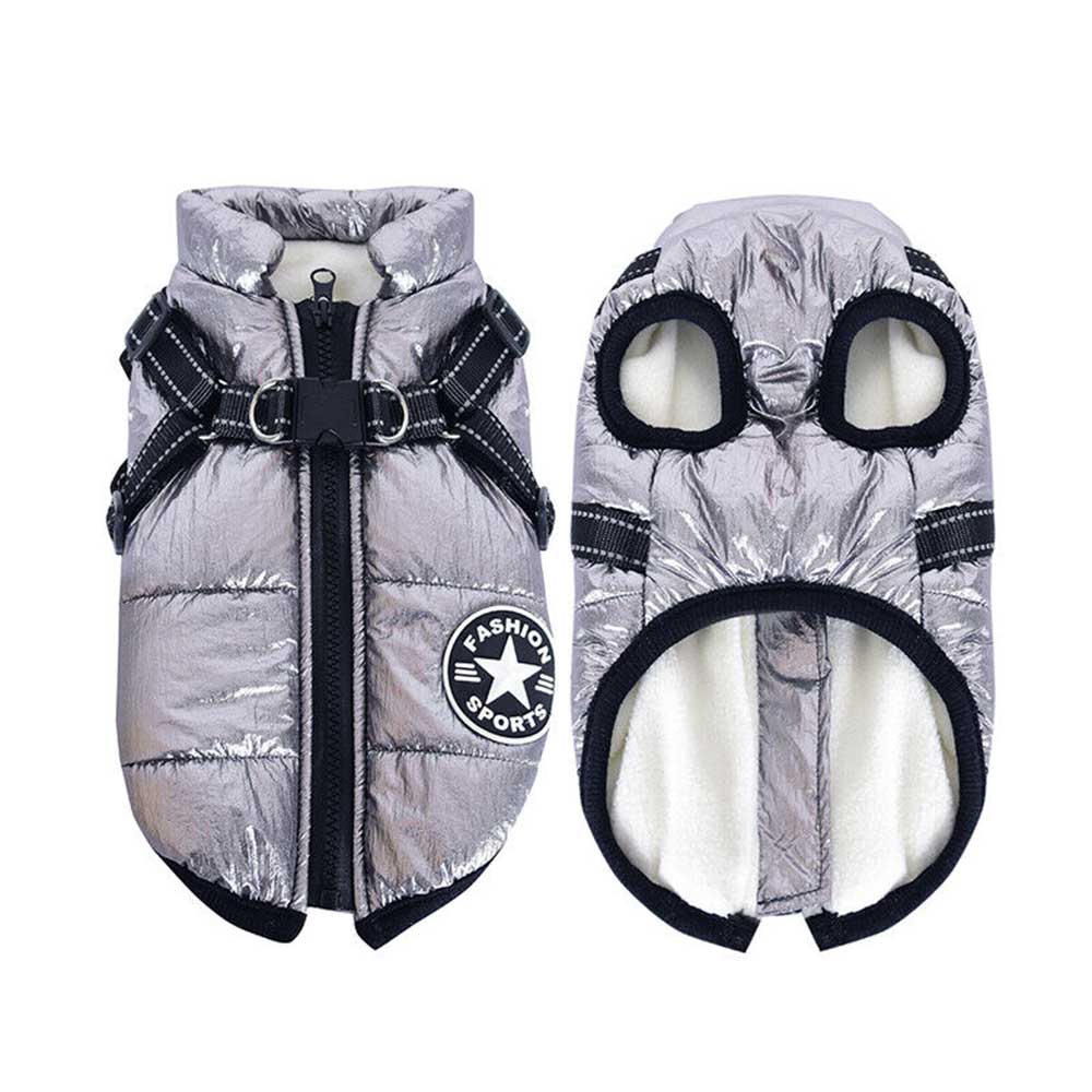 Winter Pet Dog Coat Pet Dog Jacket w/ Harness Waterproof Breathable Small Large