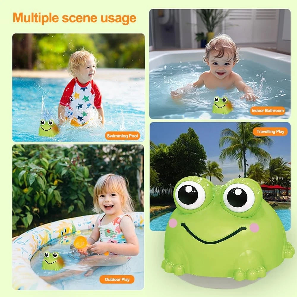Light Up Bath Frog – Sensory Spray Water Toy for Fun Bath Time Play