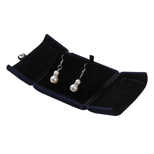 Small Double Open Jewelry Box - Velvet Gift Case for Necklace Earrings Rings