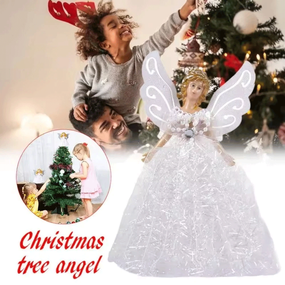 Christmas Tree Topper – White Angel Hanging Fairy, Festive Xmas Tree Ornament Decoration