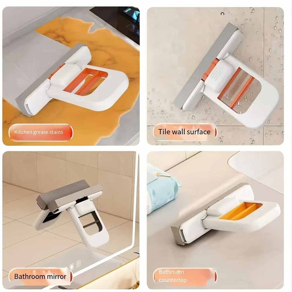 2-Pack Mini Self-Squeezing Sponge Mop – Desktop Kitchen Bathroom Cleaning Tool