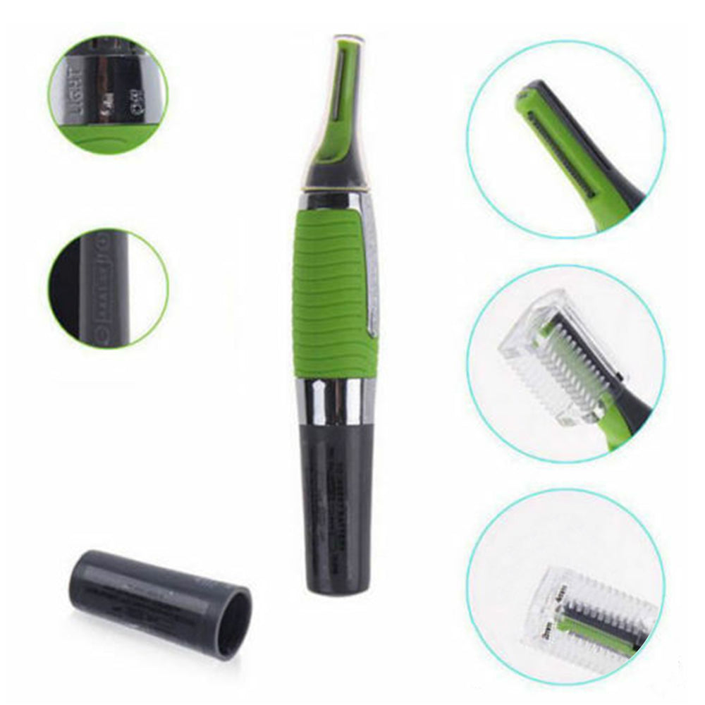 Unisex Eyebrows Hair Trimmer Groomer Nose Ear Neck Hair Razor Micro Built-in Light