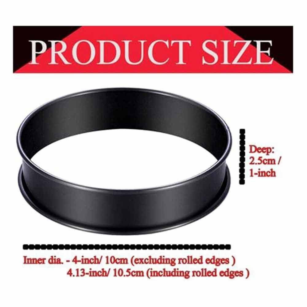 8pcs English Muffin Rings 4 Inch Crumpet Rings Stainless Steel Tart Rings Nonstick Round Ring Molds