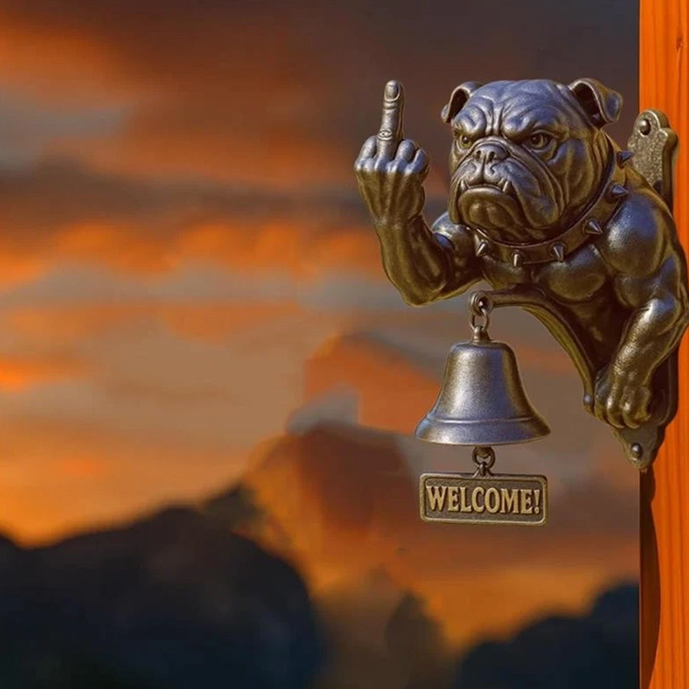 Funny Bulldog Doorbell Middle Finger Bulldog Design Rustic Cast Iron Doorbell Door Ring