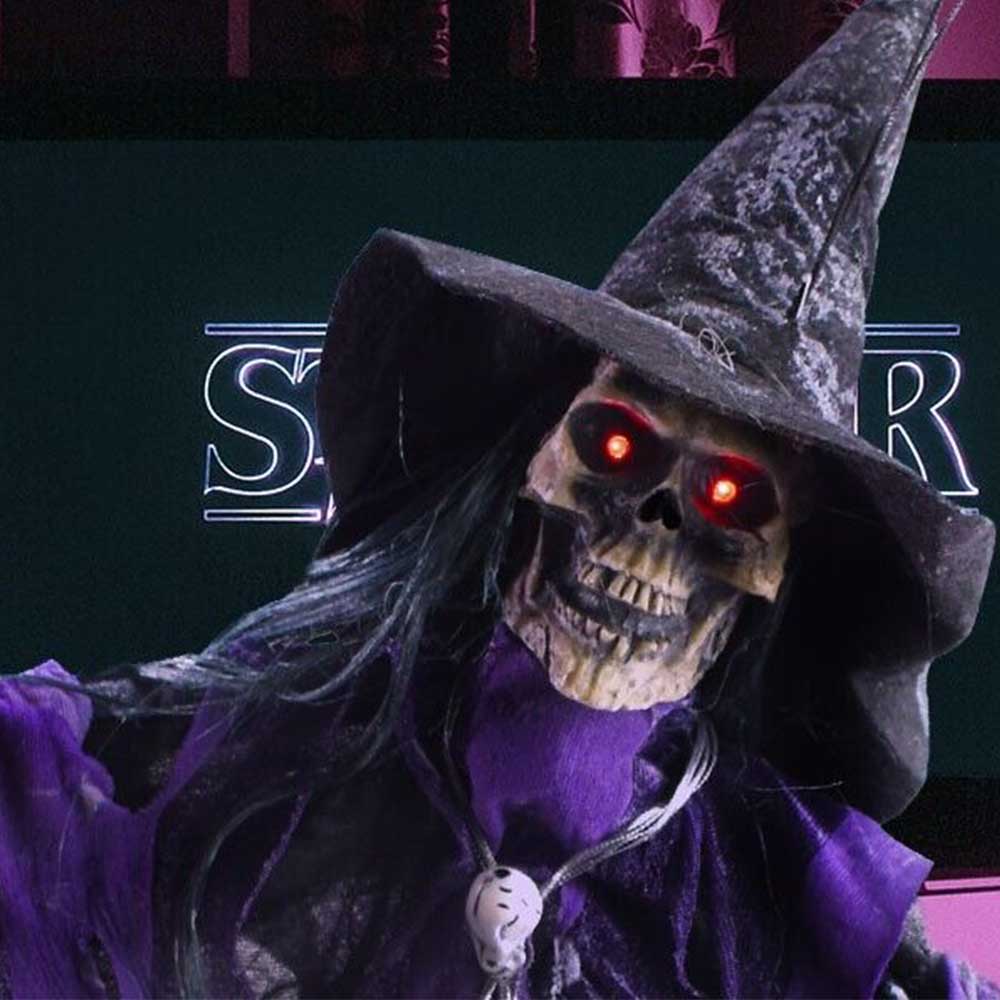 Halloween Hanging Witch NEW Scary Screaming Skeleton Witch Halloween Decoration