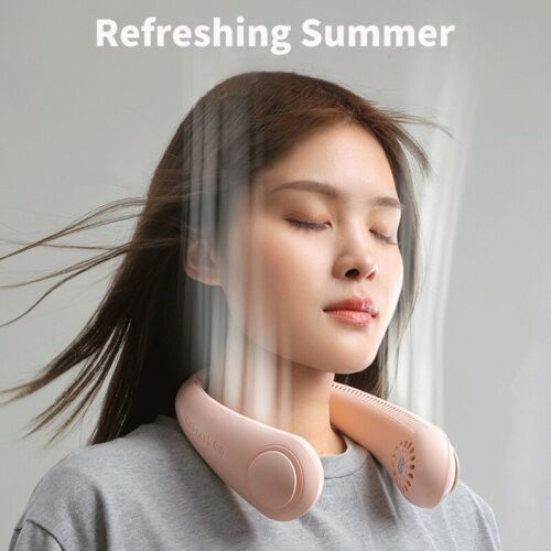 Bladeless Portable USB Neck Fan Cooler Rechargeable Dual Effect Cooling Neckband