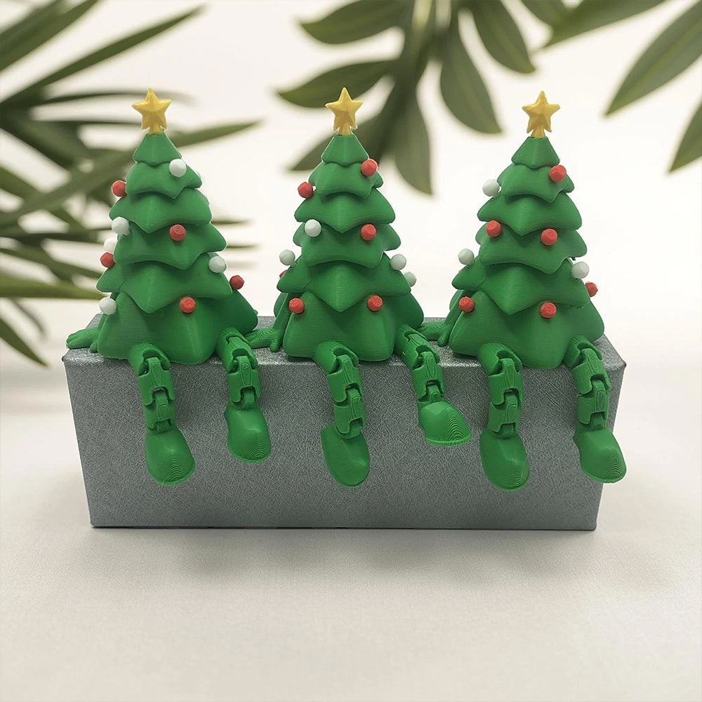 3D Printed Christmas Tree with Movable Joints – Adjustable Desktop Decoration for Home & Office