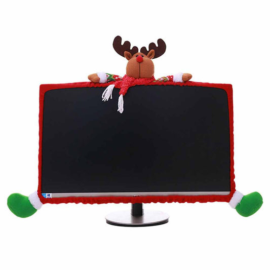 Christmas Computer Monitors Cover Xmas Decorations Cover for Xmas Office Decor