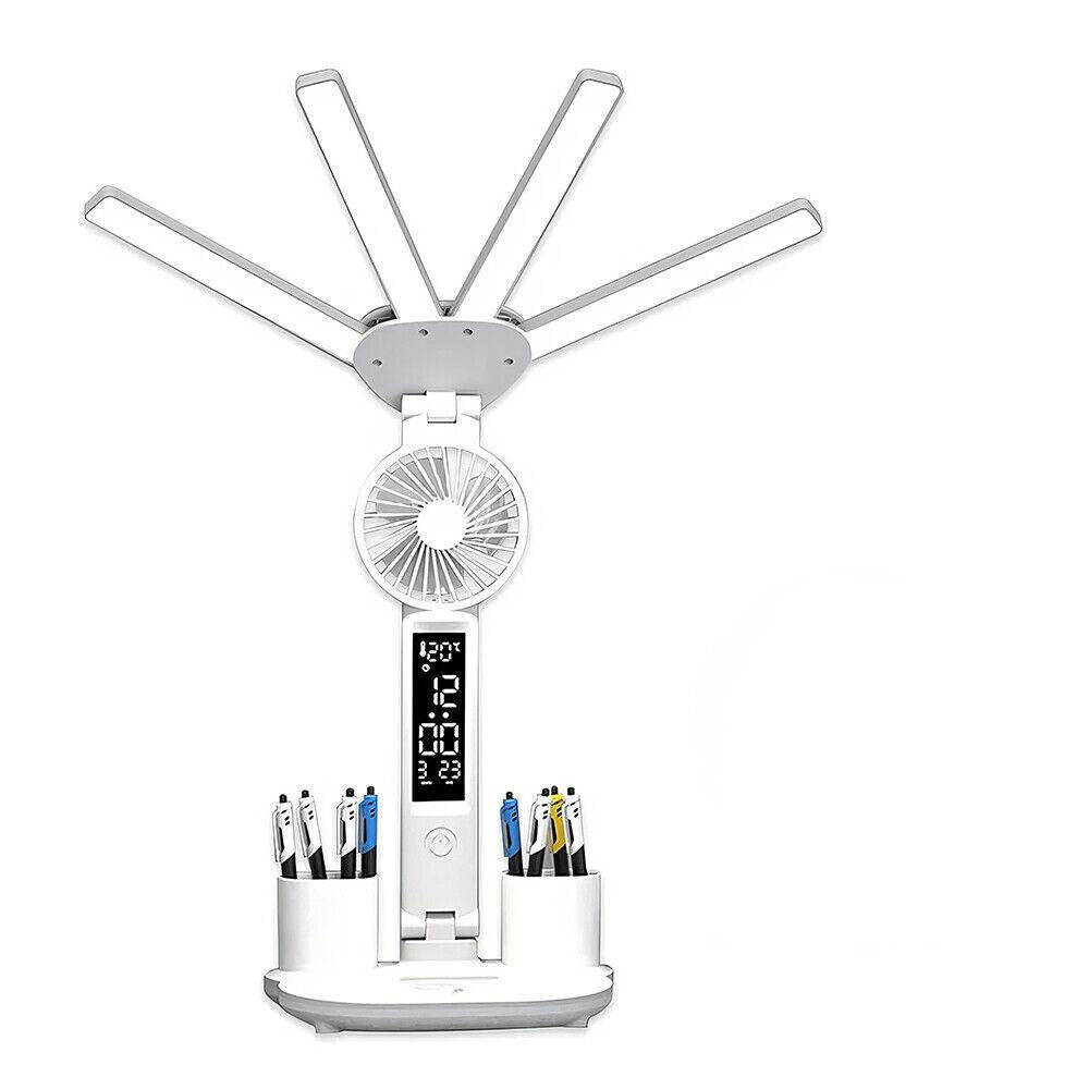 4 IN 1 LED Desk Lamp with Fan Dimmable Reading Lamp Reading Table Night Light