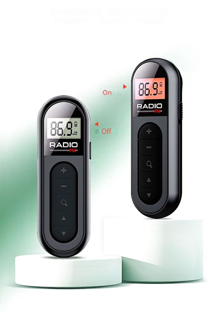 Mini FM Radio – Portable Clip-On Rechargeable Radio for Meeting, Tour Guide, Racing & Sports