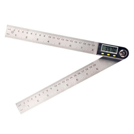 200mm 360° Stainless Steel Electronic Protractor Digital LCD Display Angle Ruler