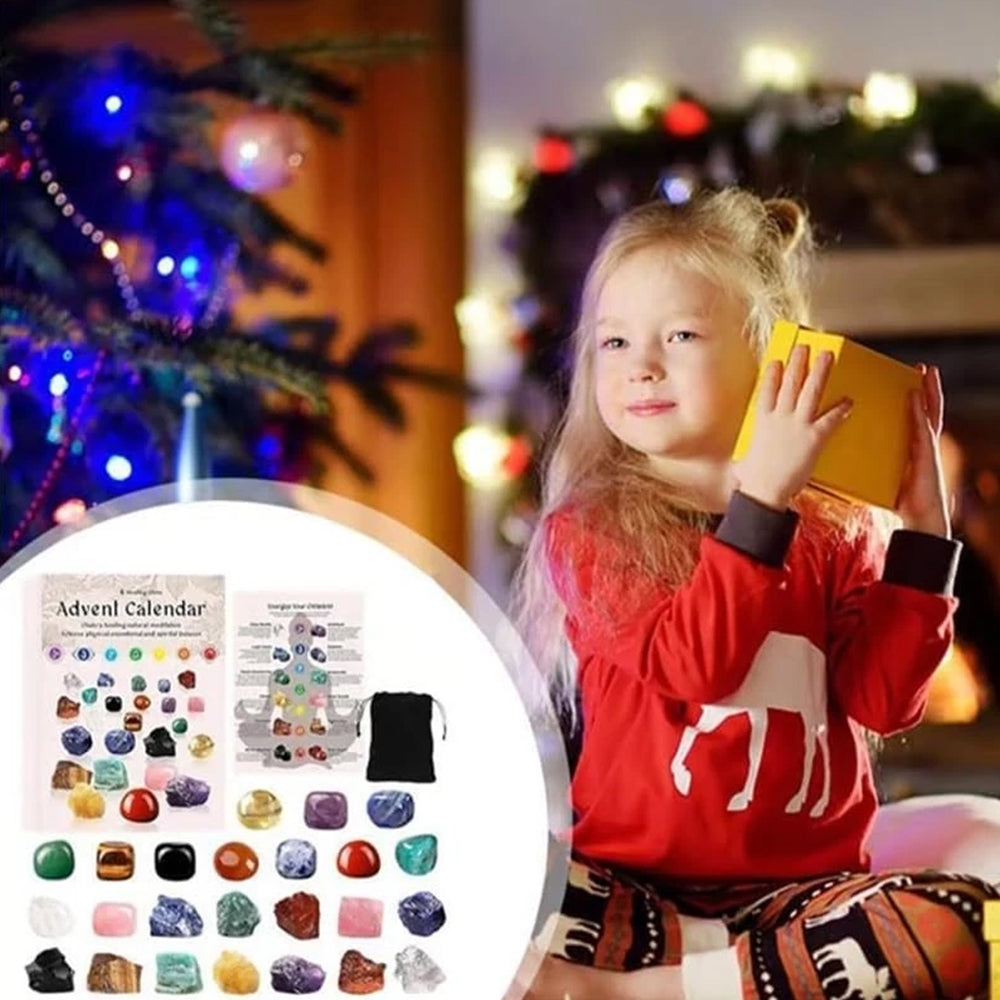 ﻿Crystal Advent Calendar 2025 - 24 Days Healing Stones & Mineral Countdown Gift