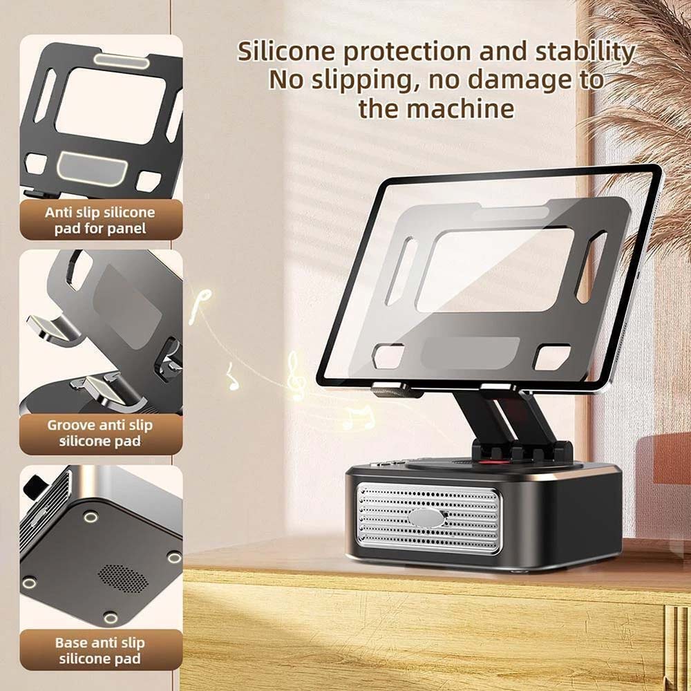 Bluetooth Speaker Phone & Tablet Stand – Adjustable with Wireless Bluetooth Speakers
