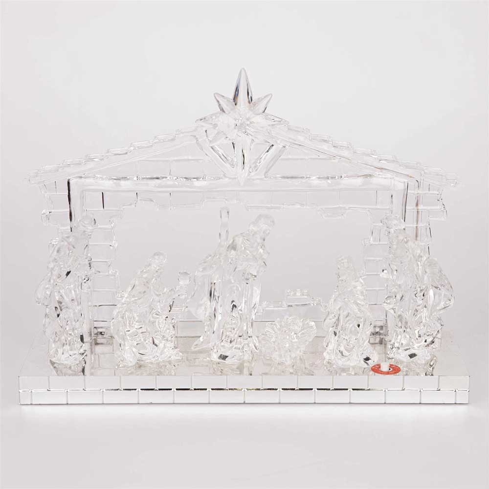 Christmas Nativity Scene – LED Light Up Music Centerpiece Figures Decor