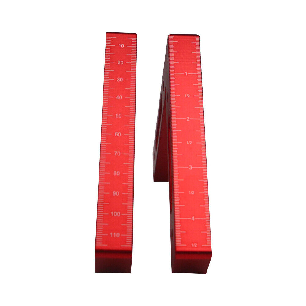 Aluminium Alloy 90 Degree 120x120mm Precise Clamping Square Metric Inch Scales