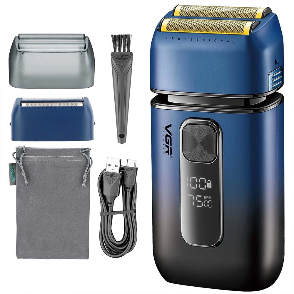 VGR Electric Foil Shaver for Men - Cordless Waterproof Razor with Pop-Up Trimmer
