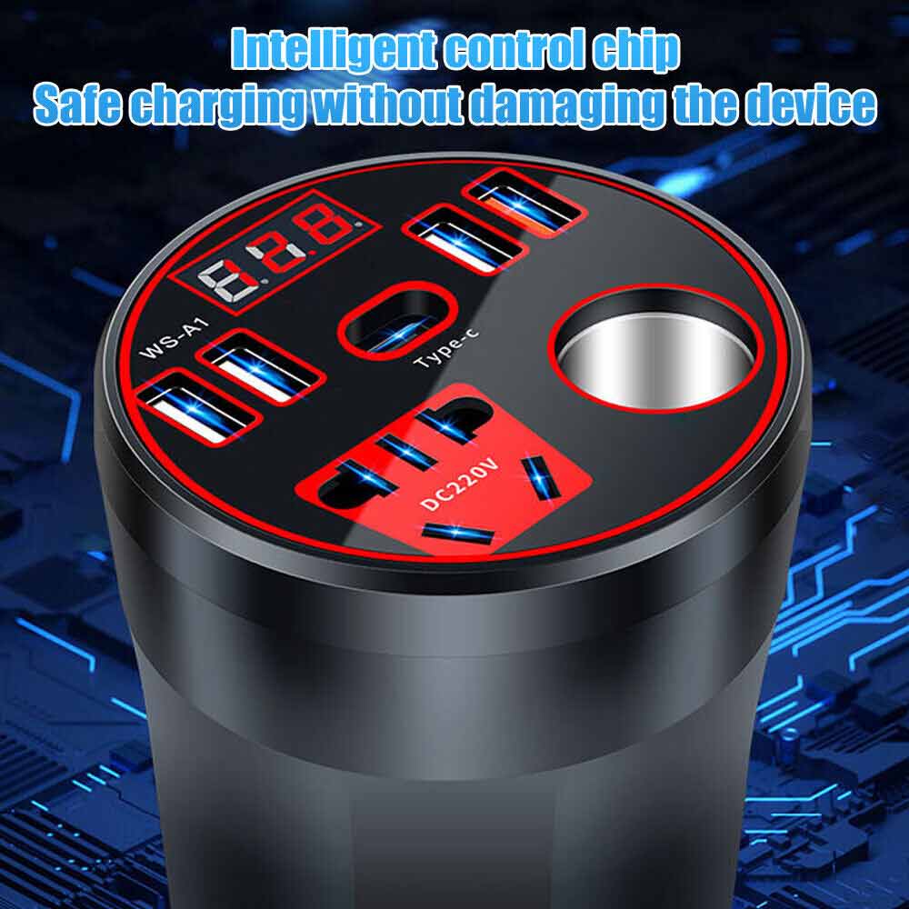 200W Car Power Inverter DC 12V/24V to AC 220V Converter Adapter Charger Outlets