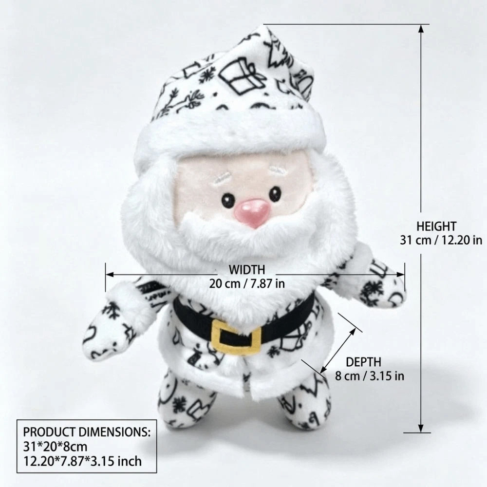 DIY Paintable Santa Plush Toy – Christmas Craft Kit with 12 Coloured Pens
