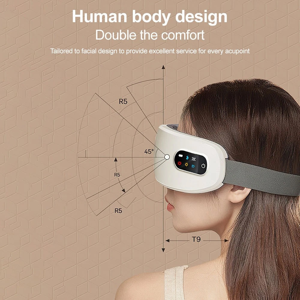 Eye Massager with Heat - Bluetooth Music Heated Eye Mask for Relax & Strain Relief