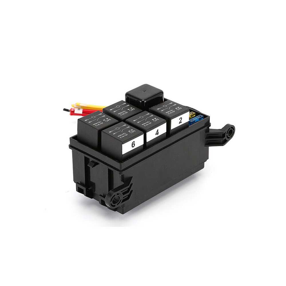 6-Way 12V Auto Waterproof Fuse Relay Holder Box Block 40A Relays with ATC Fuse