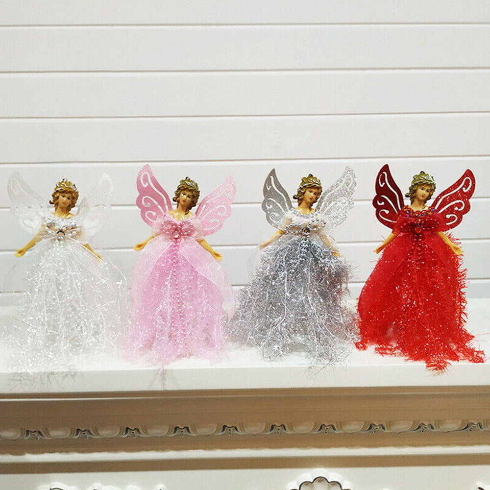 22*13cm Christmas Angel Fairy Xmas Tree Topper Ornaments Decoration