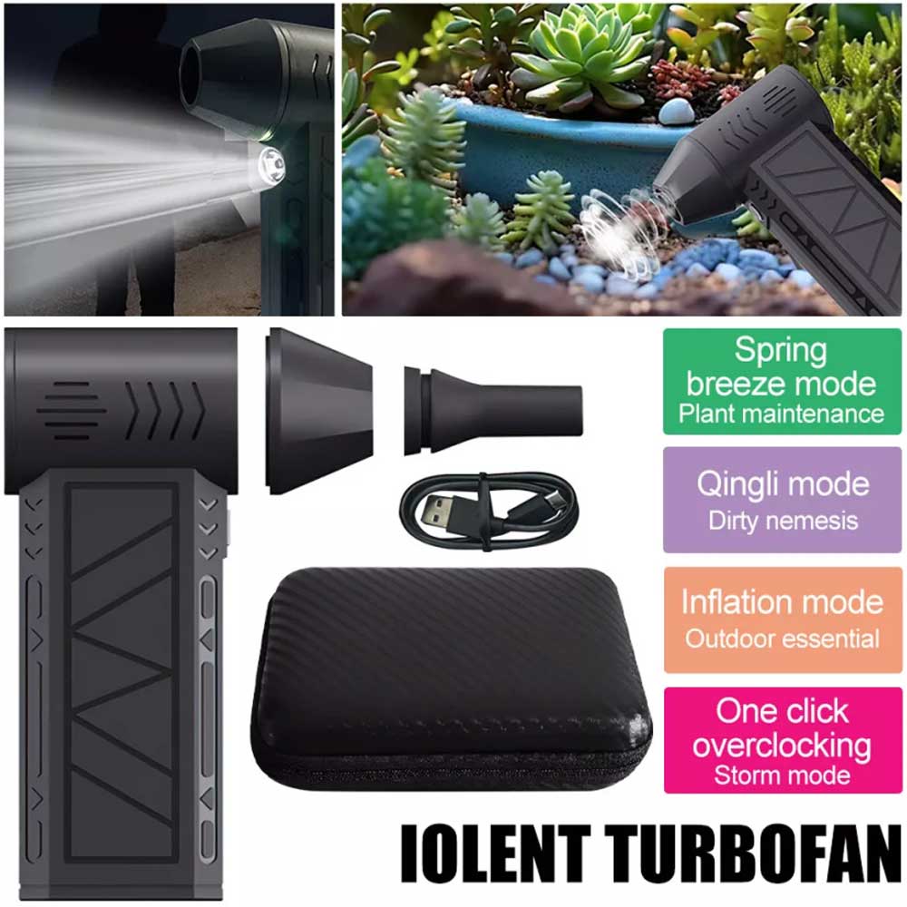 130,000 RPM Cordless Air Duster – Handheld Turbo Blower, 200W High-Speed Dust Cleaning Gun with Type-C Charging