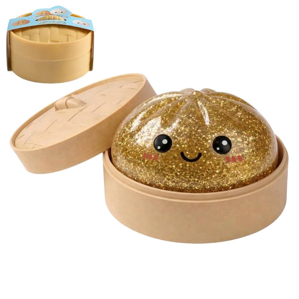 Squishy Stress Relief Toy 2-Pack – Slow Rebound Emoji Bun with Glitter, Sensory Fidget for ADHD & Anxiety