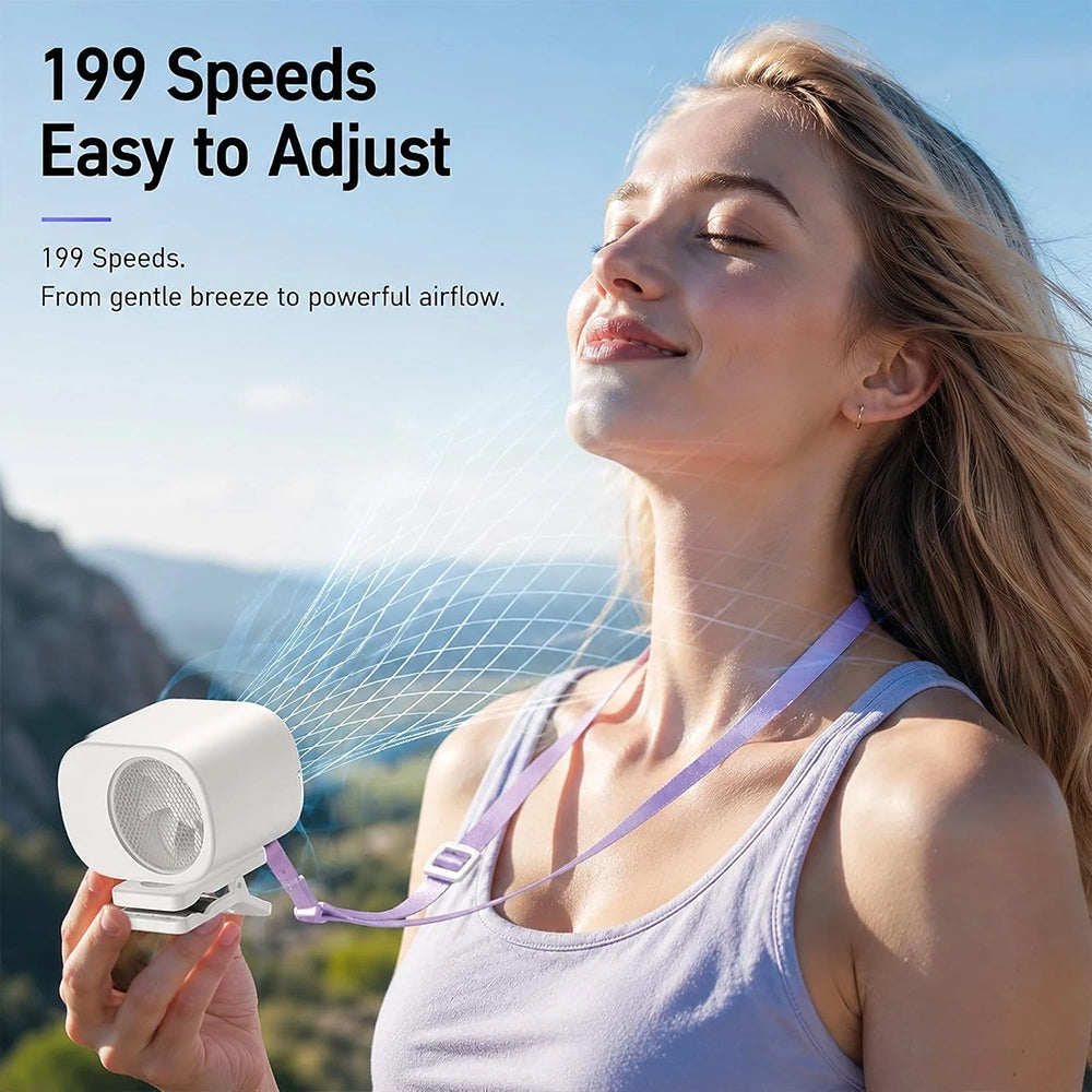 Car Clip Fan – 360° Rotation USB Air Conditioner Fan with LED Display, 2000mAh