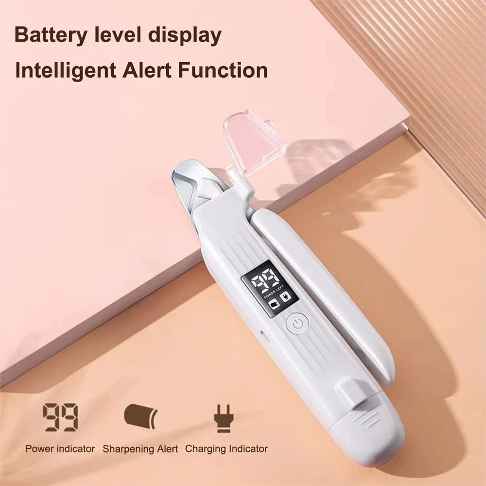 Electric Pet Nail Trimmer – 2-in-1 Clipper & Grinder with LED, USB Rechargeable