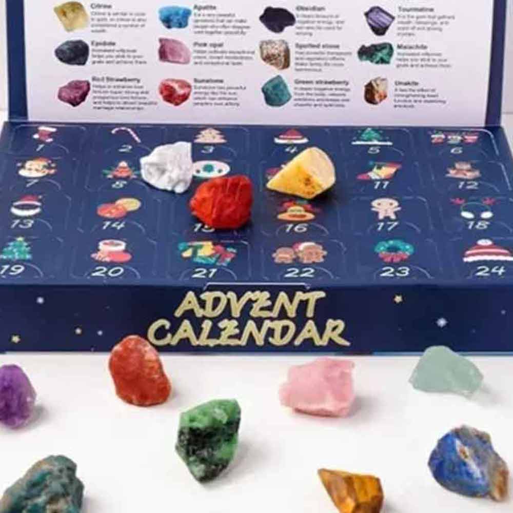 Crystal Advent Calendar 2026 – 24 Mock Gemstone & Mineral Christmas Countdown