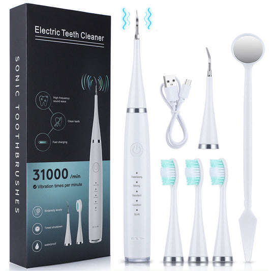 6in1 Electric Toothbrush Ultrasonic Tooth Cleaner Teeth Stains Plaque Remover