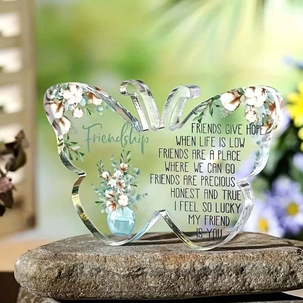 Acrylic Plaque Friendship Gift – For Best Friend, Thank You & Birthday Gift for Her, 12cm