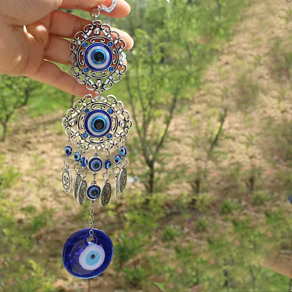 Turkish Blue Evil Eye Hamsa Hand Elephant Amulet Wall Protection Hanging Gift