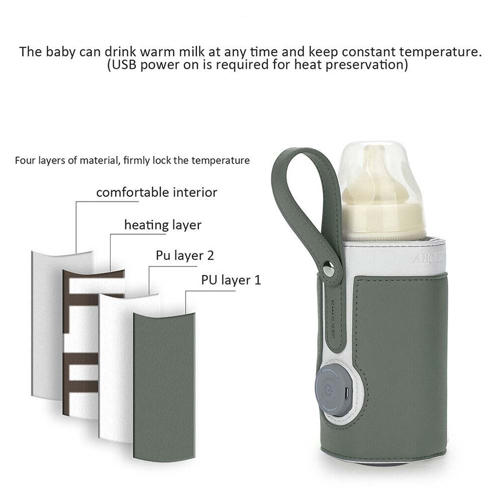 Adjustable Portable USB Baby Bottle Warmer Travel Heater Feeding Milk Pouch Bag